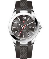 Swiss Alpine Military Combat Air Ladies Silicone Strap Black Dial Quartz 7758.1837 Women's Watch juoda