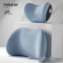 Car Headrest Lumbar Support Pillow - Memory Foam Set for Waist and Neck Protection While Driving Headrest
