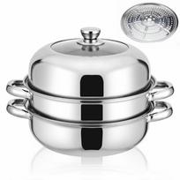 ZISIZ 28CM Stainless Steel Double-Layer Steamer