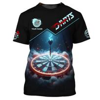Men's Fashion 3D Printed Dart T-shirt Loose Short Sleeve Summer Casual Comfortable Plus Size T-shirt M
