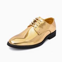 Fashion Gold Silver Glossy Surface Design Men Non Slip Comfort Breathable Elegant Pointed Tip Dance Shoes Plus Size Casual Oxford Shoes 38 auksas