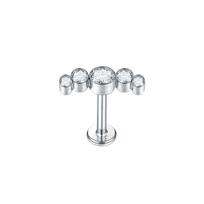 1 vnt. Titano Cirkonio Labret Auskarai Lūpų Žiedai Auksinės Spalvos CZ Kremzlės Helix Lobe Conch Auskarų Smeigės Moteriški Papuošalai 16G 16G 1.2x6mm