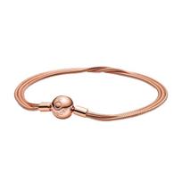 Pandora Rožinio Aukso Daugiagrandžių Apyrankė Moteriška apyrankė 589338C00 Box,19cm