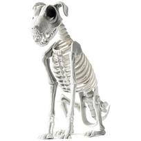 Helovino šuo skeletas Helovino siaubo šuo skeletas Rekvizitas Realistiški šunų kaulai Šlykštus baisus ornamentas Sėdintis šuo skeletas gray