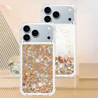 Clear Bling Glitter Liquid Quicksand Phone Case For iPhone 17 Air 16 PM 15 14 Plus 13 12 11 Pro Max 16e Anti Protective Cover iPhone Air white