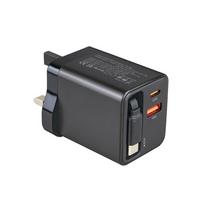 65W GaN Retractable Wall Charger with Retractable Cable 65W 2 Ports PD+QC 3.0 Fast Charger Adapter for Mobile Phone Charger EU juoda