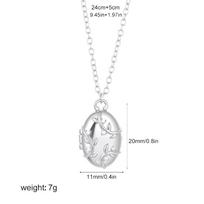 Creative Filled with Zircon Oval Openable Locket Necklace Photo Frame Choker for Women Mother Stainless Steel Zircon Waterproof