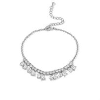 HECHENG, Water Drop Crystal Pendant Necklace Bracelet for Women ,Gold Plated Zircon set Female Party