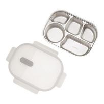 304 Stainless Steel Stainless Steel Lunch Box Large Capacity Microwave Heatable Divided Lunch Plate Sealed Design