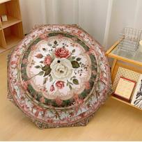 Elegant Floral Mandala Design Theme Automatic Umbrella Compact 8-Rib Design Sturdy Construction Durable Everyday Carry Umbrella Stylish Accessory