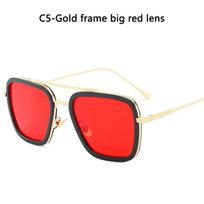 Steam Punk Tony Stark Akiniai nuo saulės Vyrams Moterims Mada Kvadratiniai Vairavimo Akiniai Unisex Metalinis Rėmelis Madingi Atspalviai Oculos De Sol As shown