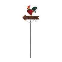 Welcome Sign Yard Stake Fun Animal Designs Garden Stake Cute Bunny Frog Welcome Sign with Stake for Outdoor Front Yard Lawn Cock