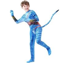 Avatar Jake Sully Costume for Boys, Blue Lycra Bodysuit, 7-8 Years, Kids Cosplay Outfit 5 years/6 years
