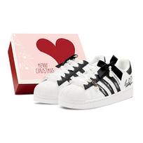 Adidas Originals Superstar 2 Romantic, Black Chocolate Mousse, Couple's, Sweet And Cute, Vintage Casual Box Low top JH9976(Team1655-S-BOX) 38