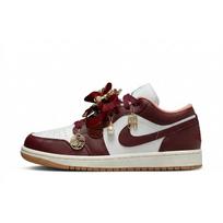 Jordan Air Jordan 1 Low top Vintage Basketball Shoes Women's Red White DC0774-130(Team59-) 36.5