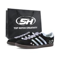 Adidas Originals Stadt Cat Series Jet Black, Special Shopping Bag Suede Wear resistant And Lightweight Low top JR6342(Team1800-SBOX) 37⅓