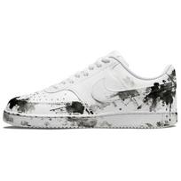 Nike Court Vision 1 Ink River Painting Leather Abrasion Resistant Low top Skateboard Shoes Men's Black White DH2987-101(team488-) 39