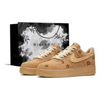 Nike Air Force 1 Visas raštas Rudi batai Atsparūs trinčiai Lengvi Dėvėjimui atsparūs Ir lengvi Žemi CJ9179-200(Team93-S-BOX) 42.5 black
