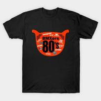 Men Black Print T-shirt Bmxer 80S No-Cut Transfer Paper Print Cotton Tshirt S juoda