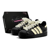 Adidas Originals Superstar 2 Romantic Treat, Cheese Lace, Girly, Fresh Low top Skateboard Shoes Unisex Light Yellow JH9977(TeamS2-S-BOX) 37⅓