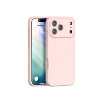 iPhone 17 Pro Max Silicone Case - Solid Color, Full Coverage, Drop Protection, Windows 17 Compatible iPhone 16 Pro rūko rožinė spalva