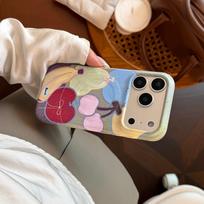 Colorful Fruit Graffiti iPhone 14/15/16/17ProMax Magnetic Stand Case for Women Apple 17 Pro