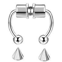2PCS Set Magnet None Piercing Nose Ring Stainless Clip On Gold Color Nose Ring Body Jewelry Multi Plating Color Option Nose Ring