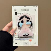 3D Crying Doll MagSafe Compatible Phone Holder: Retractable, Foldable, Strong Magnetic Grip - Women's Trend.