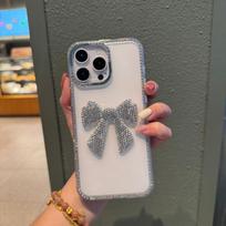 Rhinestone Bow Case for iPhone 16 Pro Max/15 Pro/Apple 11 iPhone 16 Pro