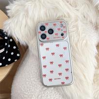 Korean Glitter Pink Bow iPhone Case for 17/16 Pro Max/15/14 - High-End Feel Apple 15 Pro