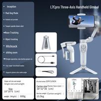 L7Cpro Mobile Gimbal: 3-Axis Stabilizer with Face Tracking, Anti-Shake, Live Streaming, Follow-up, and Fill Light for Photography.