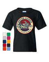 Custom Classics Youth kids boys T-Shirt Chopper Bobber Biker Rte 66 Live to Ride Kids Tee 120