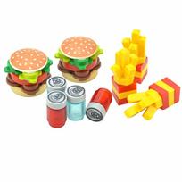 City Series Food Building Block Set Kitchen Accessories Hamburger Pizza Fries Cake Chocolate Cookies MOC Block Bricks Toy Basket Parts LEDUO