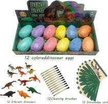 12Pack Easter Dino Egg Dig Kit, Dinosaur Excavation Toy with Tools  Learning Cards, STEM Archaeology Science Set, Easter Party įvairiaspalvis