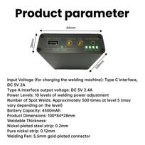 DC 5V 2A Portable Power Bank Spot Welder for 18650/21700 Lithium Battery Spot Welder Mobile Phone Battery Spot Welder Type-C Spot Welder