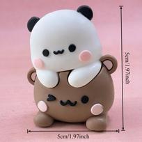 Kawaii Bubu and Dudu Ornament Cute Anime Panda Yier Figure Cake Decor Couple Gift Present Desktop Ornament Valentine's Day Gift Presents