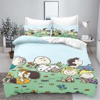 Snoopy Peliukai Animacinis Patalynės Komplektas, Mielas 3D Spausdinimo Antklodės Užvalkalas su Pagalvių Užvalkalais, Minkštas Mikropluošto Patalynės Komplektas Vaikų Miegamojo Namams 135x200cm