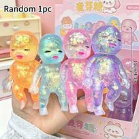 Cute Squishy Salamander Glitter Stress Relieving Squishy Soft Relief Ball Decompression Squeeze Birthday Party Fidget Gift Presents