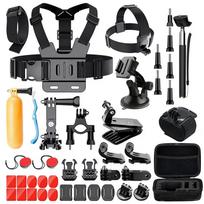 Action Camera Accessories Kit for GoPro 13/12/11/10/ 9 Essential Accessories Kit with Head Chest Wrist Strap+Bike Mount China Mainland