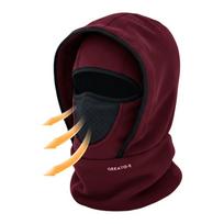 Waterproof Polar Fleece Balaclava Hat Cycling Skiing for Cold Weather Face Cover Thermal Face Neck Warmer Beanie Cap raudona