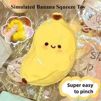 Toys Kids  Childrens Taba Squishy Banana Squeeze Toy - Cute Stress Relief Fidget Sensory for Adults Soft Fake Food Prank Gift Present for Birthday