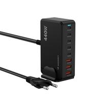 Stacja Ładująca Biurkowa 3X Usb-A 5X Usb-C Gan Qc3 440W - Czarna