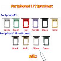 SIM Card tray For Iphone 11/11pro/11promax Card slot drawer Holder drawer chip card tray Sim Card Reader Socket For 11ProMax Silver for Iphone11