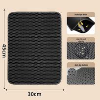 Extra Large Non-Slip Washable EVA Cat Litter Mat with Double Layer Filtration
