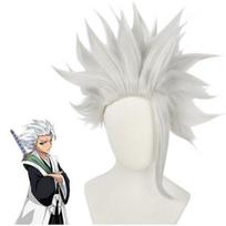 Anime Silver Grey Short Wig BLEACH Hitsugaya Toushirou Cosplay Costume Heat Resistant Synthetic Hair Wigs One Size sidabras