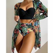 Nauji Bikini paplūdimio sijonai Tunikos paplūdimio Cover up Maudymosi kostiumėlis Moteriškas raukinis bikini maudymosi kostiumėlis vasaros paplūdimio dėvėjimas maudymosi kostiumėlis S juoda