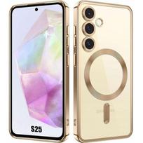 Case for Samsung Galaxy S25 - with Magnetic Circle - Gold - BOOLING® auksas/skaidri