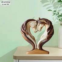 Arklio skulptūra 2D medinė arklio statulėlė prisiglaudimo poza gyvūno ornamentas stalo ekspozicija darbo vietai namams vaikų darželiui lentynai 1PCS
