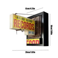 Record Store Retro Wall Lamps Antique Shop Lightbox Yellow Eye-Catching Sign Elegant Exquisite Illumination LED Light Home Decor geltona