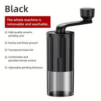 1PC New hand-cranked coffee machine, silent ceramic maker, hand-cranked coffee grinder, home coffee grinder, large-capacity transparent powder hopper. Modern style juoda
